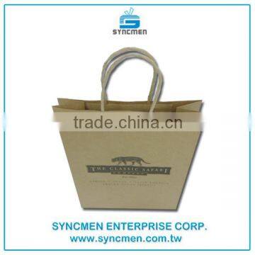 Low Cost Brown Custom Printing Craft Kraft Paper Bag With Paper Twisted Handle photo-6
