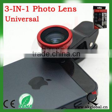 3in1 180 Fisheye + Wide Angle + Macro Lens for All Cell Phone