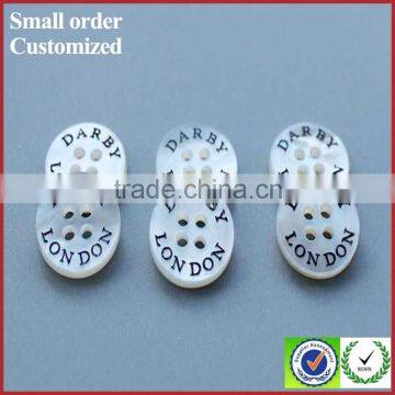 Wholesale printing logo white mother of pearl buttons for wedding dress
