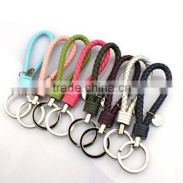 wholesale colorful leather keychain custom colorful key string Personalized car key lanyards