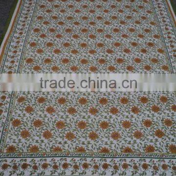 Floral design printed cotton powerloom hand-block bed-sheets & covers