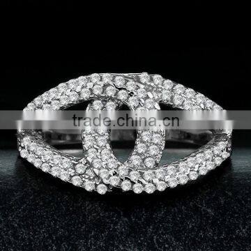 Newest 925 sterling silver micro pave weding couple rings design