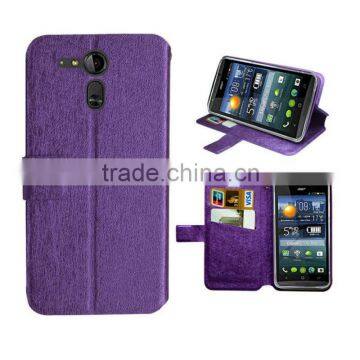 purple case for Acer Liquid E700 wallet leather case with high quality fatgory price