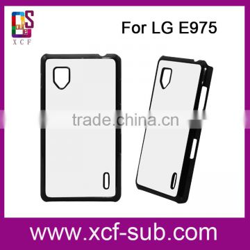 2d Sublimation Blank Phone Case for LG E975 PC+Metal Sheet heat transfer Phone Case for LG E975