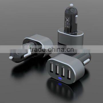 2016 latest aluminium 7.5A 4 ports smart car charger usb
