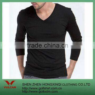 Custom made black bamboo V-Neck t-shirt