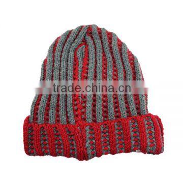 Red Color Women's Kendall Beanie Knit Hat photo-2