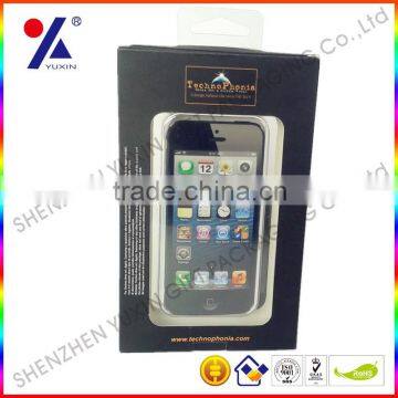 Top quality electronics packing box for samsung galaxy s4 packaging box with clear window plastic tray inside