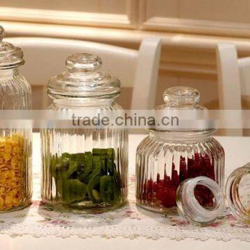 Airtight glass storage jar with glass sealed lid