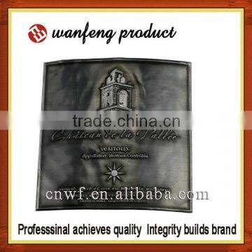 Water Resistant Glass Bottle Metal Label Adhesive ,brand Logo Lables for Wine Packaging