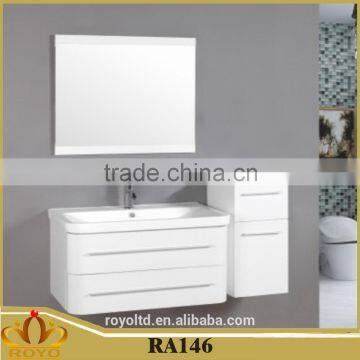 Hangzhou New Simple style white PVC bathroom vanity cabinet with mirror