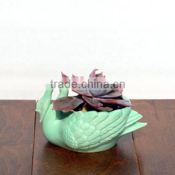 factory directly decor ceramic swan planter sycculent flower pot