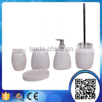 Imitated stone polyresin bathroom accessories set for hotel