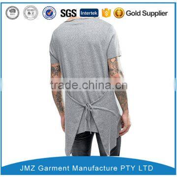 customized long tail t-shirt with raw