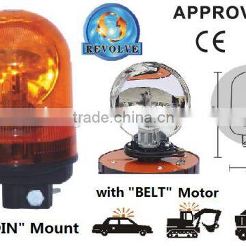 E-MARK Revolving Halogen Warning Light, ECE MARK Rotating Halogen Warning Beacon(SR-BL-502R-4) With Europe DIN Mount Pole Beacon