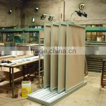 double-sided push-pull display stands for tiles with lights