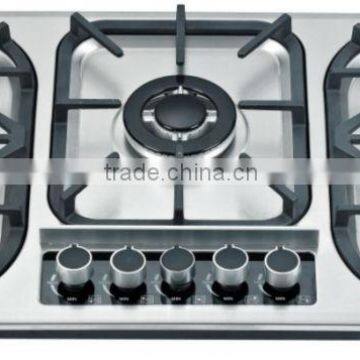 2014 Stainless Steel 5 Burner Gas Hobs Zhongshan Factory OEM Service (Model no: Z955-ABCCD I)