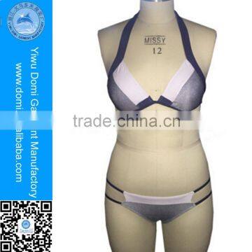 Womens Plain Bikini Set Swimwear Low waist Swimsuit Beach Wear Bathing Suits
