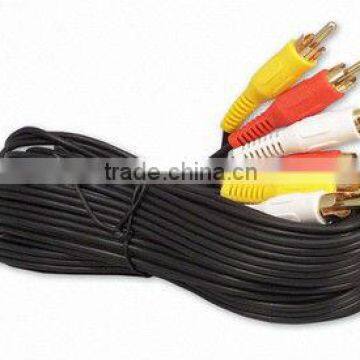 3RCA Composite AV Audio Video Cable Gold Plated Male M/M 50ft