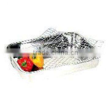 Baking Tray With Grill Stainless Steel
