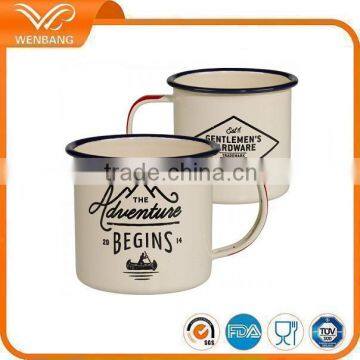 Best selling metal mugs ceramic coffee mug custom printed enamel coffee cup