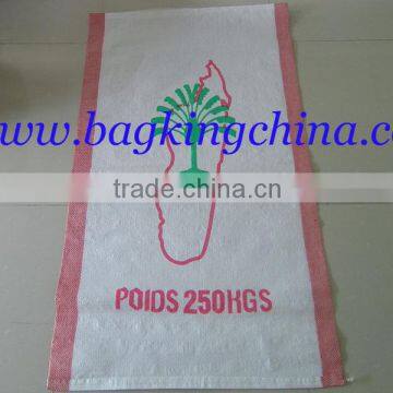 Big Polypropylene laminated PP Woven Bags with two red strips for Packing Rice/Grain
