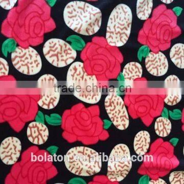 Hot Sale Bright Color Flower Design KS Printed Poly Velvet for Women Skirt