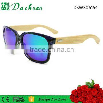 High quality natural bamboo sunglasses mens UV400 ce