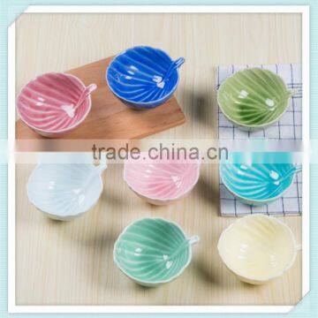 ceramic leaf shape bowl with leaf design fruit bowl