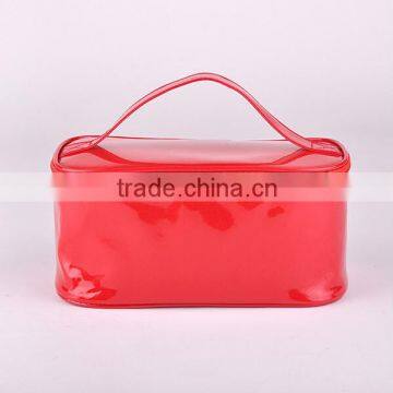 Shinny PVC Red Leather Girl Makeup Bags Cosmetic Bag photo-2