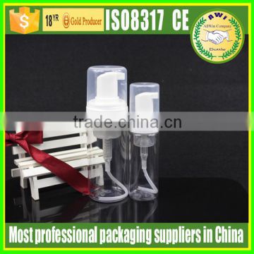 fancy 50ml plastic PET clear cosmetic foam pump bottle