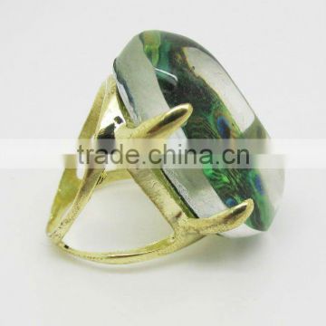 2013 hot peacock design ring,Green peacock ring,Fashion ladies ring