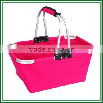 Folding cloth carry collapsible market tote shopping basket