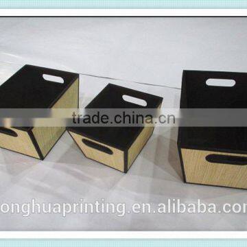 A PP straw rectangle storage box with stripe color