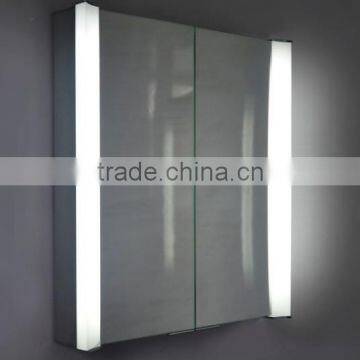 Modern style LED Lighted mirror cabinet with double side lights for bathroom