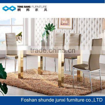 mdf top dining table with stainless steel legs