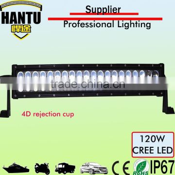 New design 4d rejection cup 120w led light bar double row led headlight