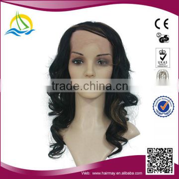 2014 New fashion style High Temperature Fiber full silk top cap lace wig