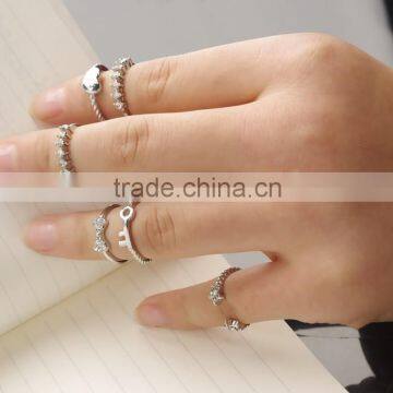 Wholesale Women Trendy 6 PCS Finger Ring Set photo-3