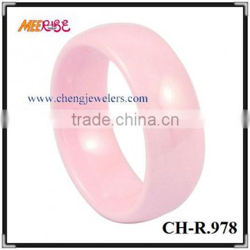 High quality dome pink ceramic rings for women