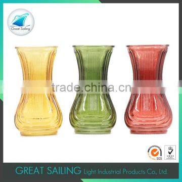 fancy color stripes large glass flower vases