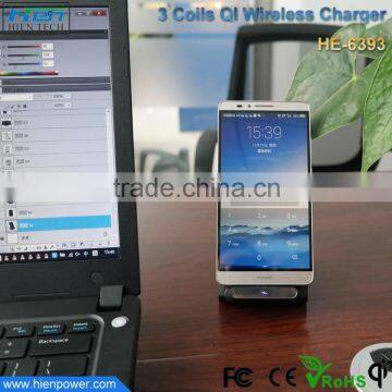 3 Coil For All Phones Charging Qi Wireless Charger Stand photo-5