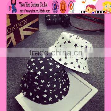 2016 summer  new arrived custom bucket hat star printed special design bucket hat cheap hats