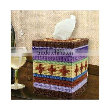 cross stitch kit square tissue box cover