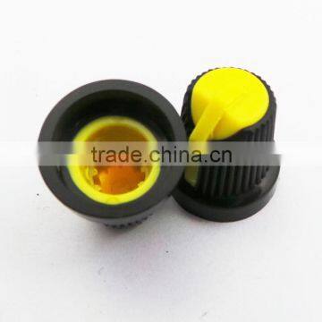 A5 diameter 15 mm * 16 mm Yellow and Black Potentiometer Knob, factory direct sale