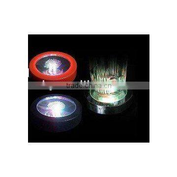 Multi-color LED light up plastic coaster