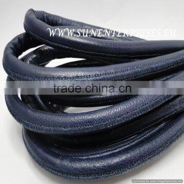 Round Leather Cords - Blue 10 mm