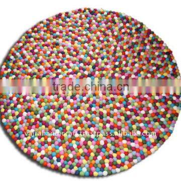 Nepal Hand Made Round Colorful Babies Felt Carpets and Rugs