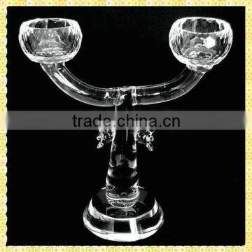 Handicraft Crystal Candle Holder With Hanging Crystals For Thanksgiving Gifts