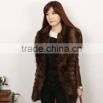 The latest style rabbit fur vest with one button/long genuine fur vest for ladies